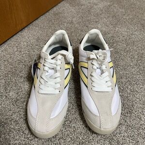 White and Yellow women’s Casual Sneakers